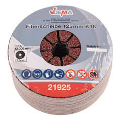 Fíbrový brúsny kotúč 125 mm K16, 25 ks
