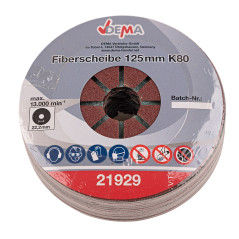Fíbrový brúsny kotúč 125 mm K80, 25 ks