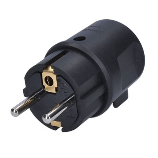 Zástrčka do vlhka P76A uhlová, IP44, čierna