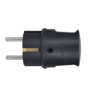 Zástrčka do vlhka P76A uhlová, IP44, čierna