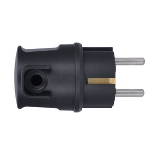 Zástrčka do vlhka P76A uhlová, IP44, čierna