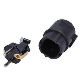 Zástrčka do vlhka P76A uhlová, IP44, čierna