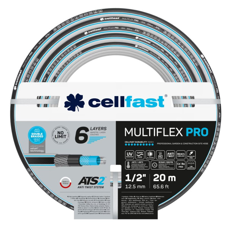 6-vrstvová záhradná hadica MULTIFLEX ATSV 1/2" 20m