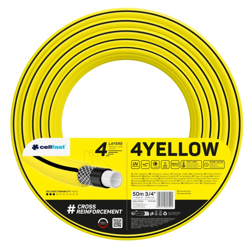 4-vrstvová záhradná hadica 4YELLOW 3/4" 50m