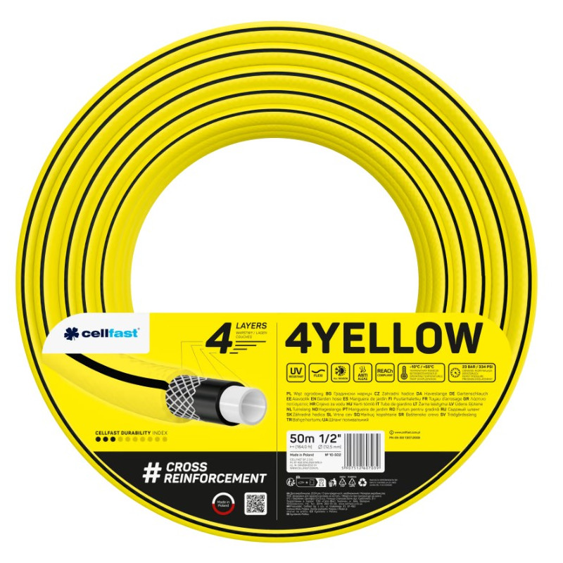 4-vrstvová záhradná hadica 4YELLOW 1/2" 50m
