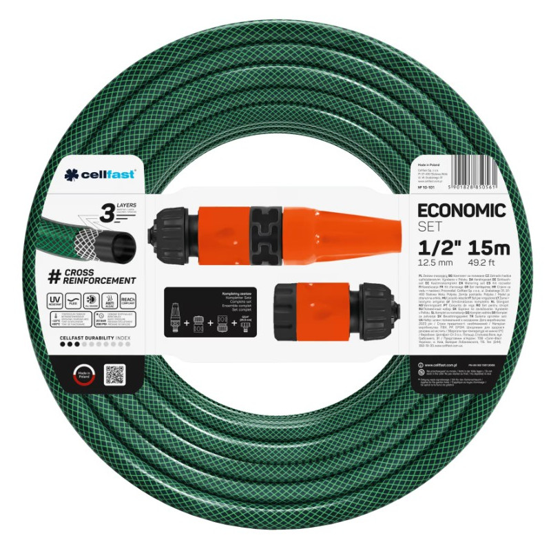 Súprava na zavlažovanie ECONOMIC 1/2" 15m