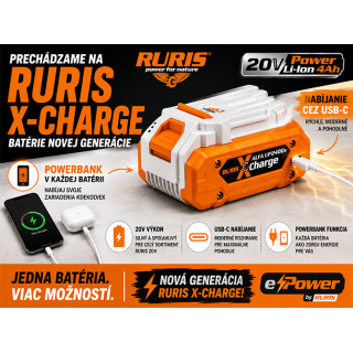 Akumulátor X-charge 20 V / 4 Ah