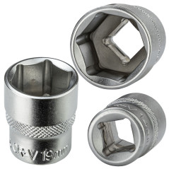 DEMA Nástrčkový kľúč / orech krátky 19 mm 3/8"