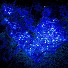SPRINGOS LED reťaz Nano 2 m, 20 LED, 2x AA, modrá