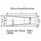 Kónická rúra na zvarenie s poistkou proti otočeniu 120x44 mm, priemer 36/24 mm