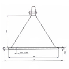 Ťažná lišta s trojbodovým zavesením 540 mm Kat. 1