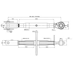 Stabilizačná vzpera s okom M24x3, 420-575 mm