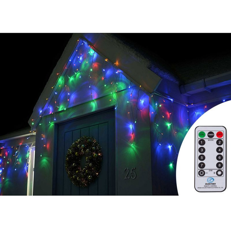 LED kvaple 14,5 m, 300 LED, IP44, 8 svetelných módov s ovládačom, multicolor