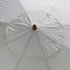 DEMA Drevený slnečník 280 cm Wood, bielo-béžový