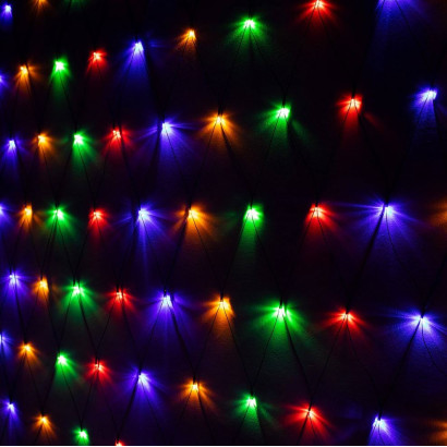 LED svetelná sieť Mikro 2,6x2 m, 160 LED, IP44, 8 svetelných módov, multicolor