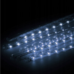 LED svetelná reťaz Meteor 5x0,3 m, 144 LED, IP44, studená biela
