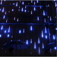 LED svetelná reťaz Meteor 5x0,3 m, 144 LED, IP44, modrá