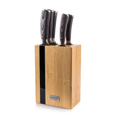 Sada nožov Gourmet Rustic 5 ks + bambusový blok
