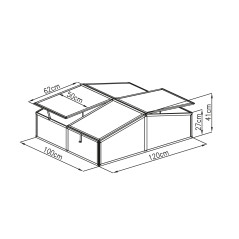 Parenisko dvojdielne GA12 100 x 120 x 40 cm