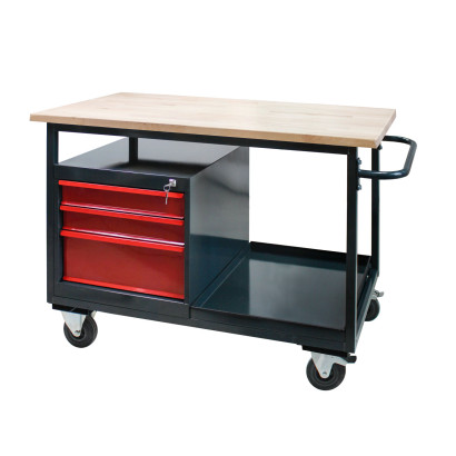 Dielenský pracovný stôl na kolieskach so zásuvkami EKO 2 24901, antracit/červená