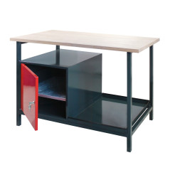 Dielenský pracovný stôl so skrinkou EKO 1T 24902, antracit/červená