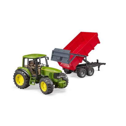 Traktor John Deere 6920 so sklápacím prívesom červeným 1:16 02057