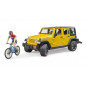 Terénne auto Jeep Wrangler Rubicon Unlimited s cyklistom a horským bicyklom 1:16 02543