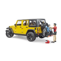 BRUDER Terénne auto Jeep Wrangler Rubicon Unlimited s cyklistom a horským bicyklom / 02543