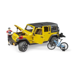 BRUDER Terénne auto Jeep Wrangler Rubicon Unlimited s cyklistom a horským bicyklom / 02543