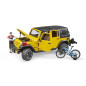 Terénne auto Jeep Wrangler Rubicon Unlimited s cyklistom a horským bicyklom 1:16 02543