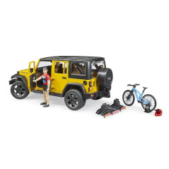 BRUDER Terénne auto Jeep Wrangler Rubicon Unlimited s cyklistom a horským bicyklom / 02543