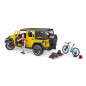 Terénne auto Jeep Wrangler Rubicon Unlimited s cyklistom a horským bicyklom 1:16 02543