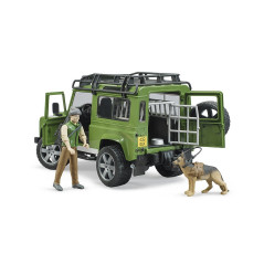 BRUDER Terénne vozidlo Land Rover Defender Station Wagon s lesníkom a psom / 02587