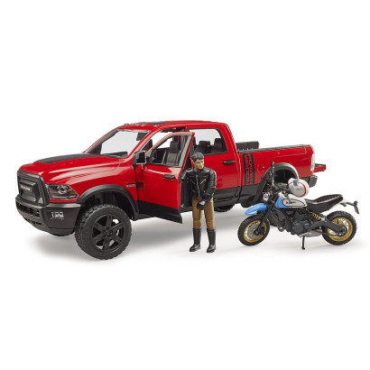 BRUDER Pick-Up RAM 2500 Power Wagon s motocyklom Ducati Desert Sled a jazdcom / 02502