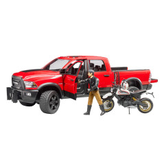 BRUDER Pick-Up RAM 2500 Power Wagon s motocyklom Ducati Desert Sled a jazdcom / 02502