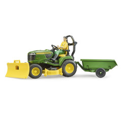 BRUDER Záhradník s traktorou kosačkou John Deere s prívesom / 62104