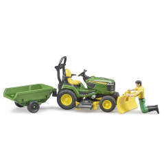 BRUDER Záhradník s traktorou kosačkou John Deere s prívesom / 62104