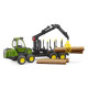 Vyvážacie vozidlo John Deere 1210E s nakladacím drapákom a 4 kmeňmi 1:16 02133