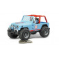 Terénne pretekárske auto Jeep Cross Country modré s figúrkou pretekára 1:16 02541