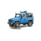 Policajné vozidlo Land Rover Defender Station Wagon so svetelným a zvukovým modulom a s figúrkou policajta 1:16 02597