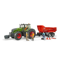 BRUDER Traktor Fendt 1050 Vario s predným závažím a figúrka mechanika s dielenským vybavením 1:16 04041