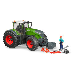 BRUDER Traktor Fendt 1050 Vario s predným závažím a figúrka mechanika s dielenským vybavením 1:16 04041